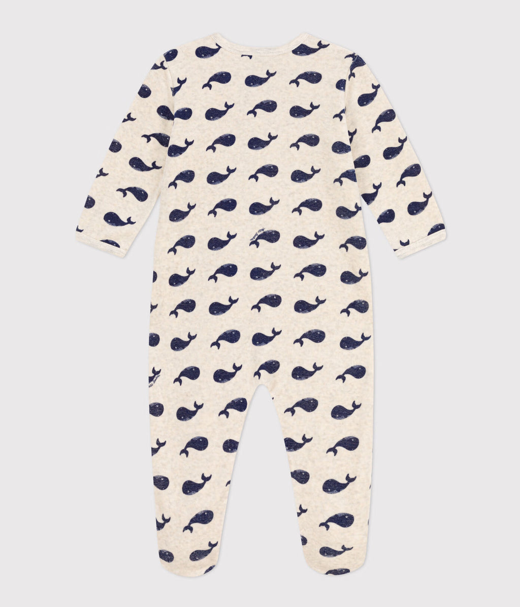 PETIT BATEAU Dors-bien bébé en velours / baleines