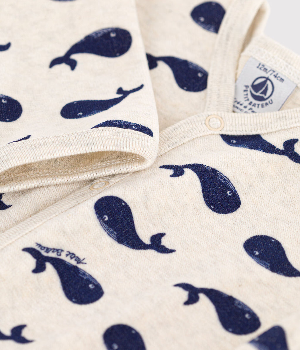 PETIT BATEAU Dors-bien bébé en velours / baleines