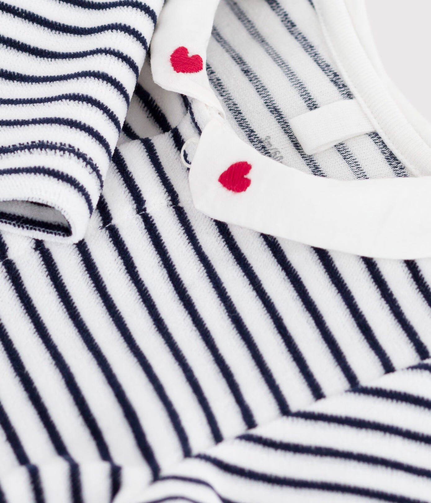 PETIT BATEAU Pyjama en velours avec col imprimé / rayures