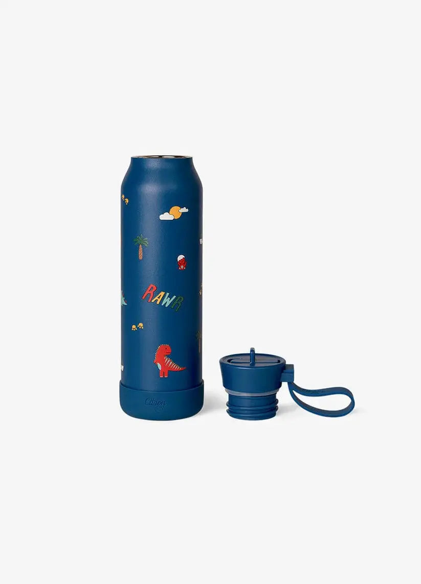 Citron gourde 500 ml blue dino water bottle with blue cap by Citron Grenadine