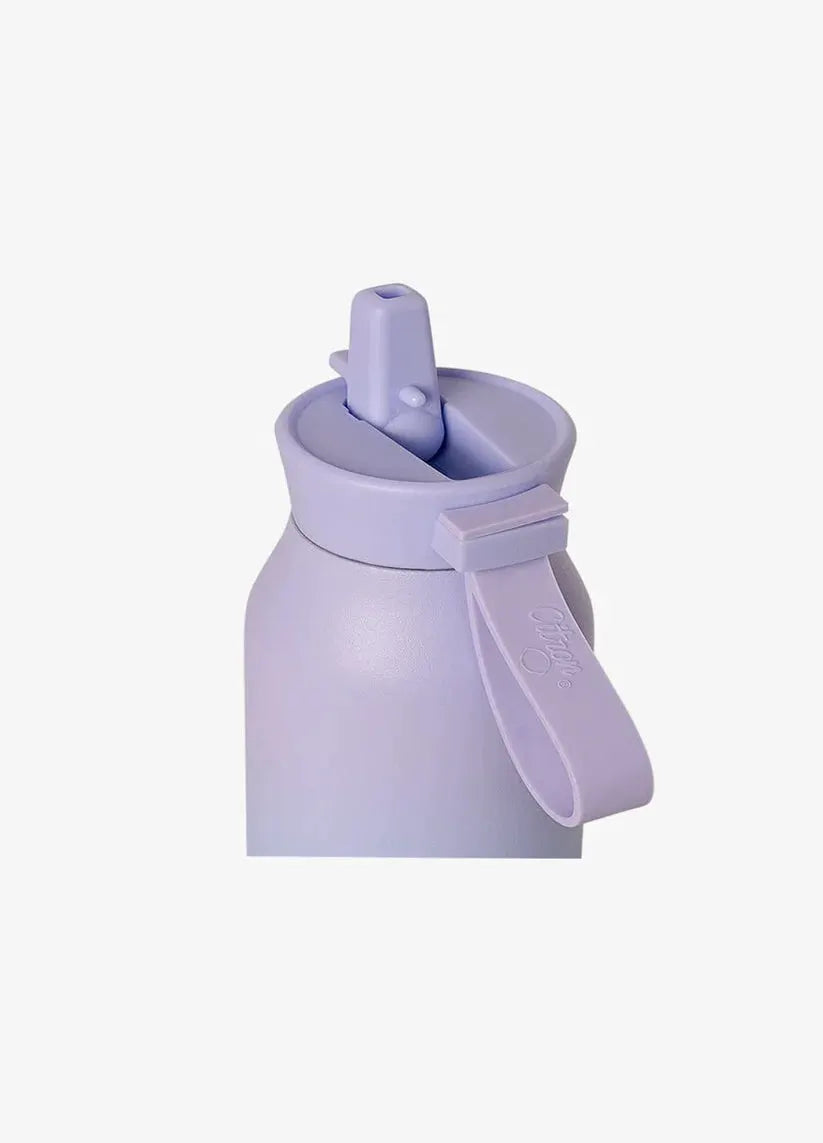 Citron Grenadine 500 ml water bottle in glow up purple-blue with a lilac strap