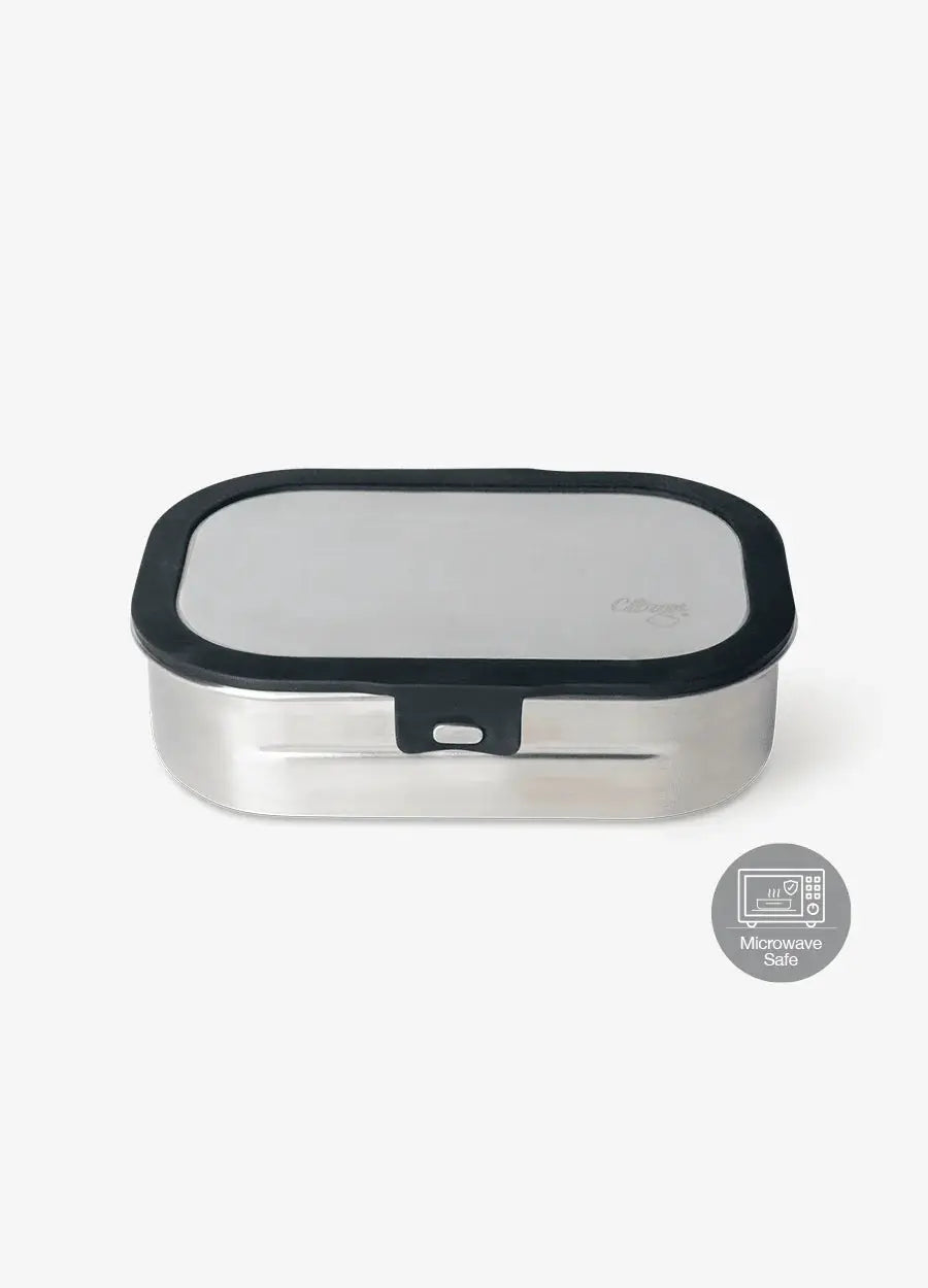 Lunch box inox noir by Citron Grenadine; stainless steel with black rim lid