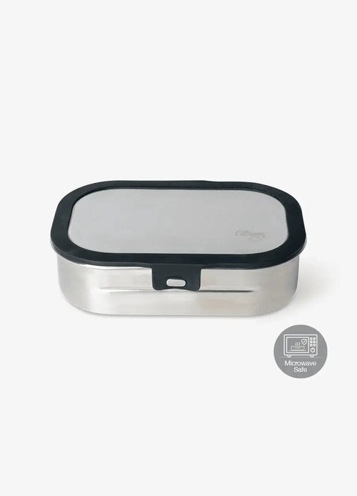 Lunch box inox noir by Citron Grenadine; stainless steel with black rim lid