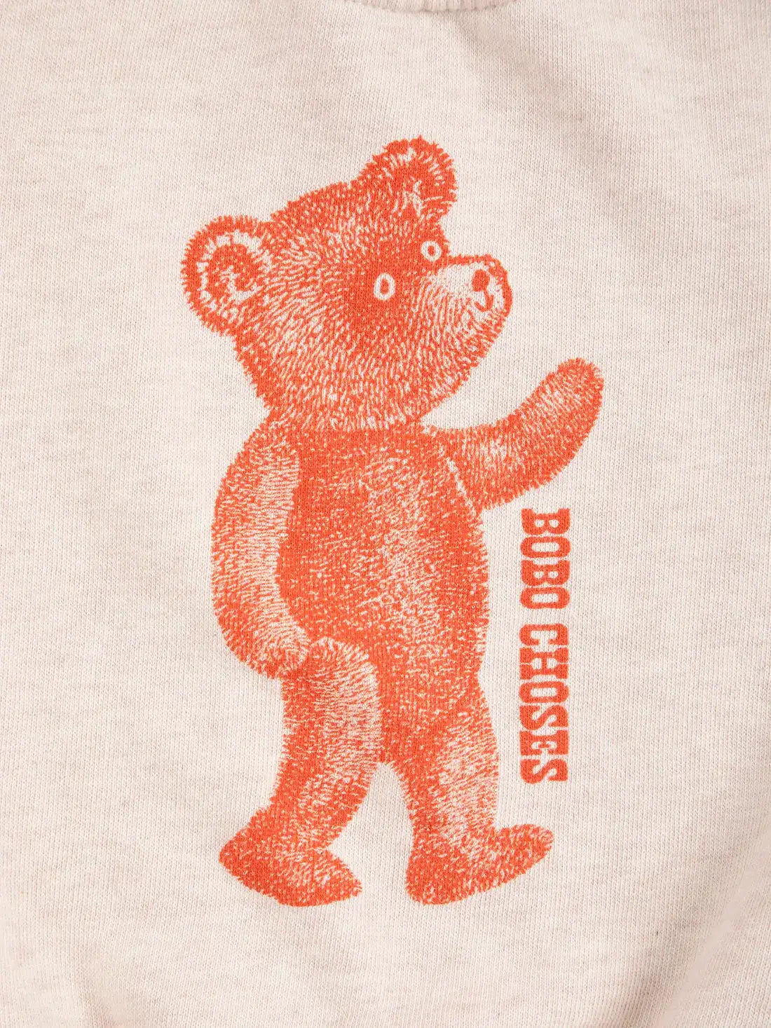 BOBO CHOSES softpaw monster sweatshirt in beige with orange bear graphic