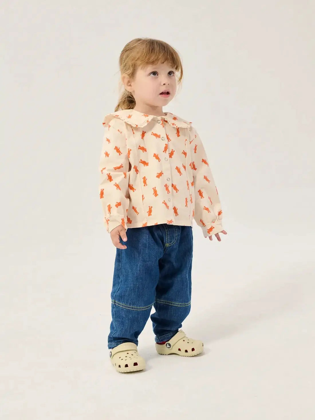 BOBO CHOSES taxi saurus tag denim pantalon, blue denim