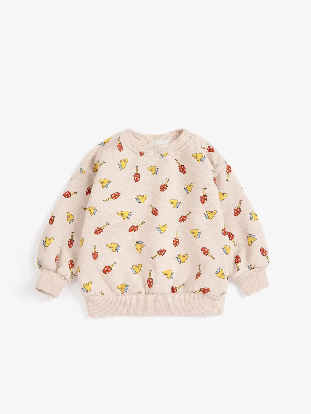 BOBO CHOSES Mush Monster Duo all-over sweatshirt, beige with colorful prints; Citron Grenadine brand