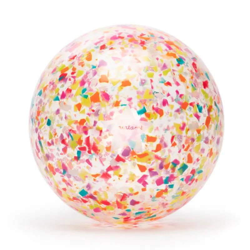 Ballon Ratatam confetti multico transparent 22 cm, Citron Grenadine, jouet de sport