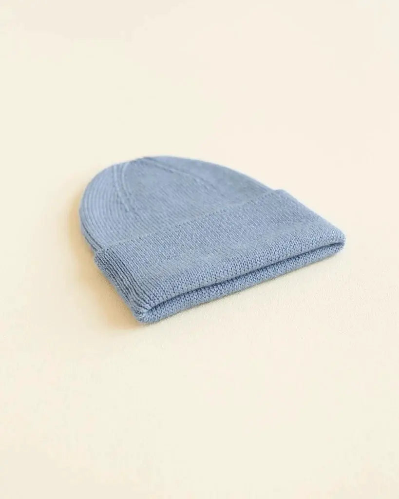 Bonnet newborn Fonzie sky blue by Citron Grenadine, baby knitted hat