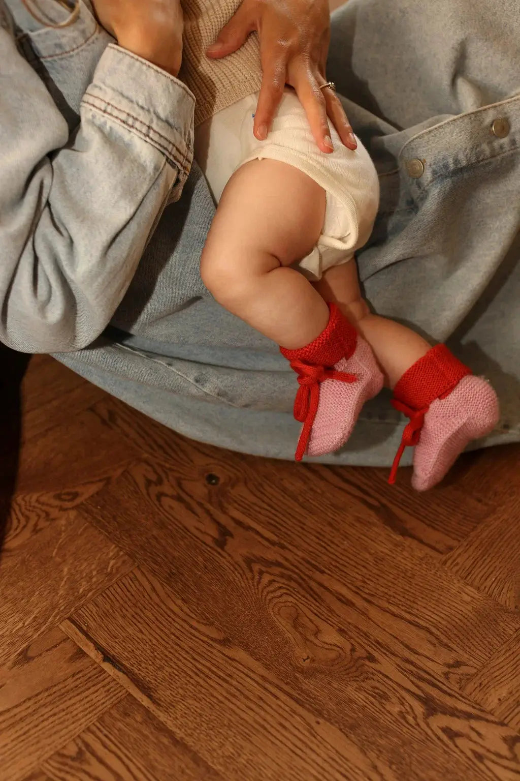 HVID chaussons booties / cotton candy-red