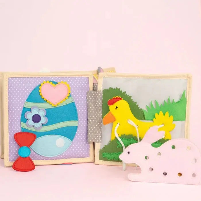 Livre d'éveil en feutrine JOLLY DESIGNS – funny bunny, Citron Grenadine, pages colorées avec animaux