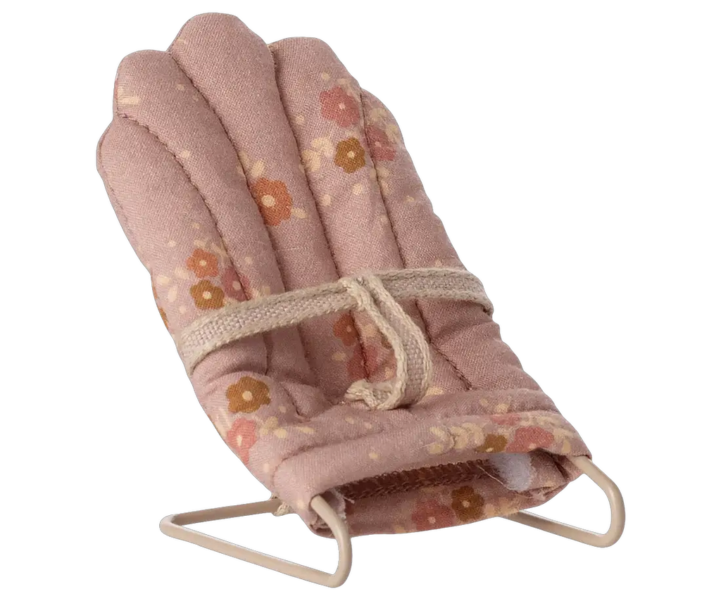 Maileg relax rose doll mitten in pink floral fabric with beige cord