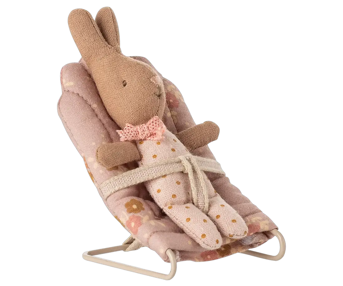 Maileg relax rose plush bunny in pink floral fabric