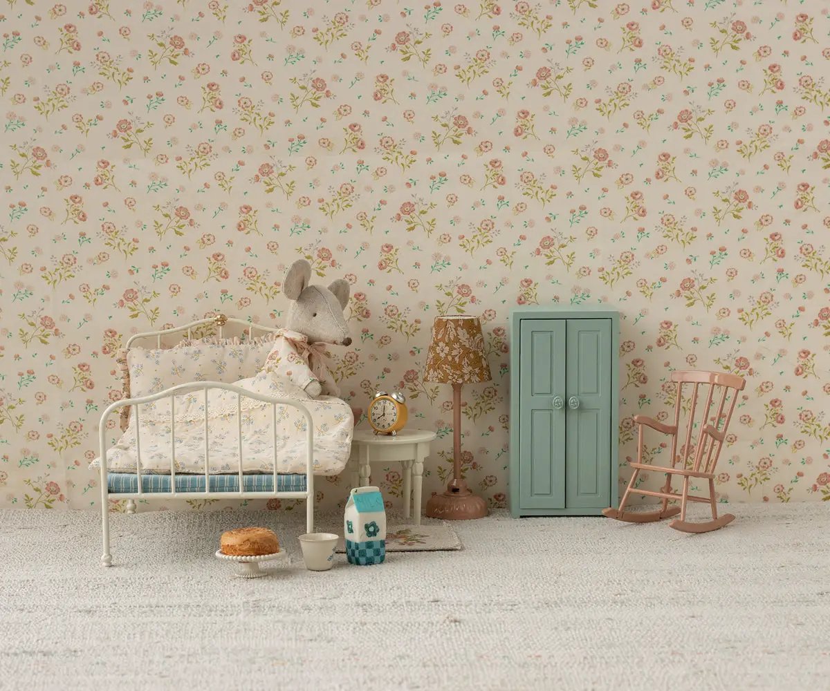 Maileg rocking chair, dollhouse accessory in dark powder color