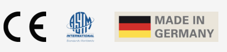 Emballage d'imitation d'aliments avec logos CE, ASTM International et Made in Germany