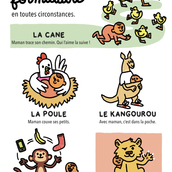 POPPIK livre d'éveil Citron Grenadine – la gazette des bébés; 4 animaux et leurs bébés illustrés