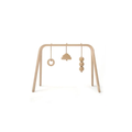Charlie Crane NAHO arche d'éveil play gym in natural wood with hanging ring, cloud and bead stack
