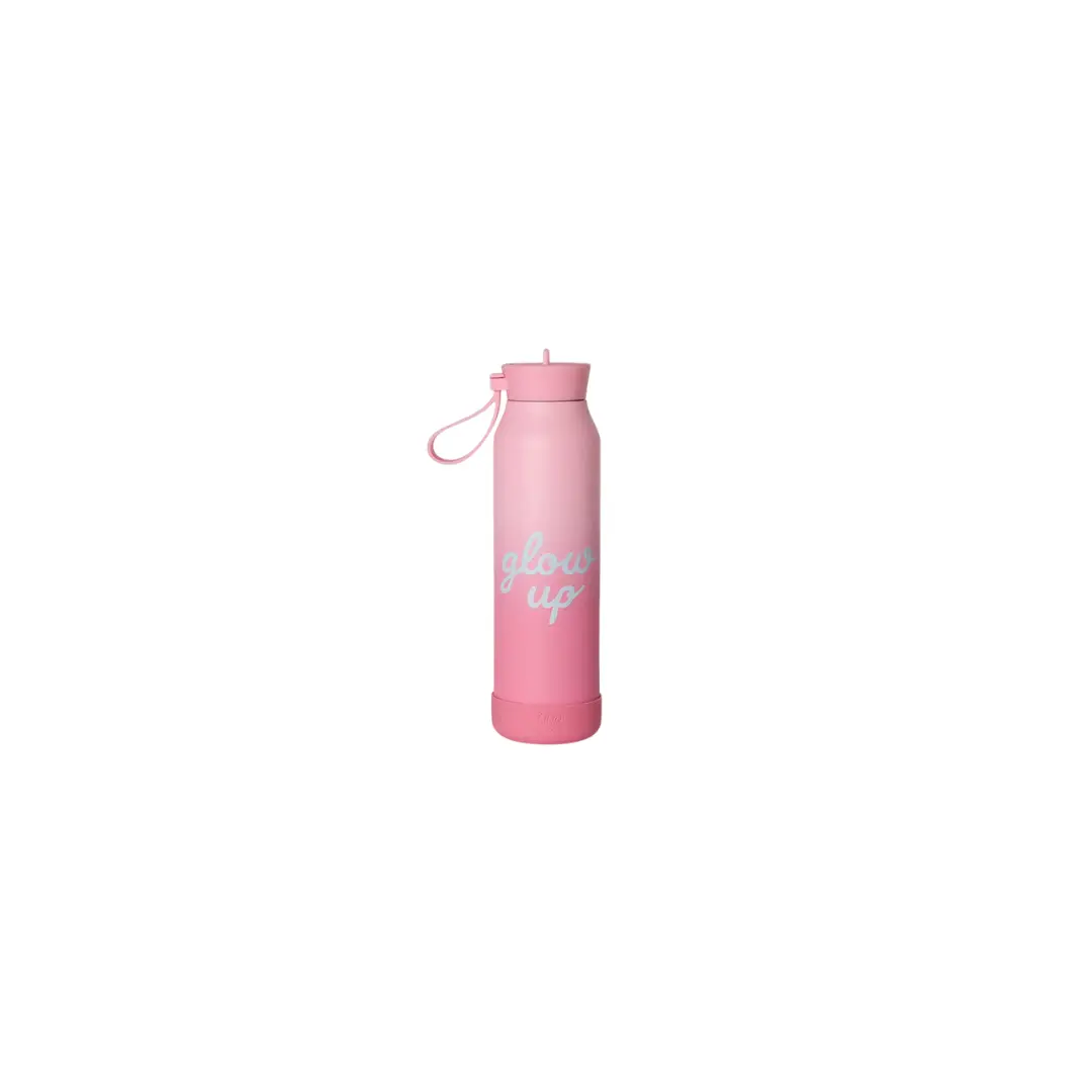 Water bottle Citron Grenadine, 500 ml, glow up pink with strap.