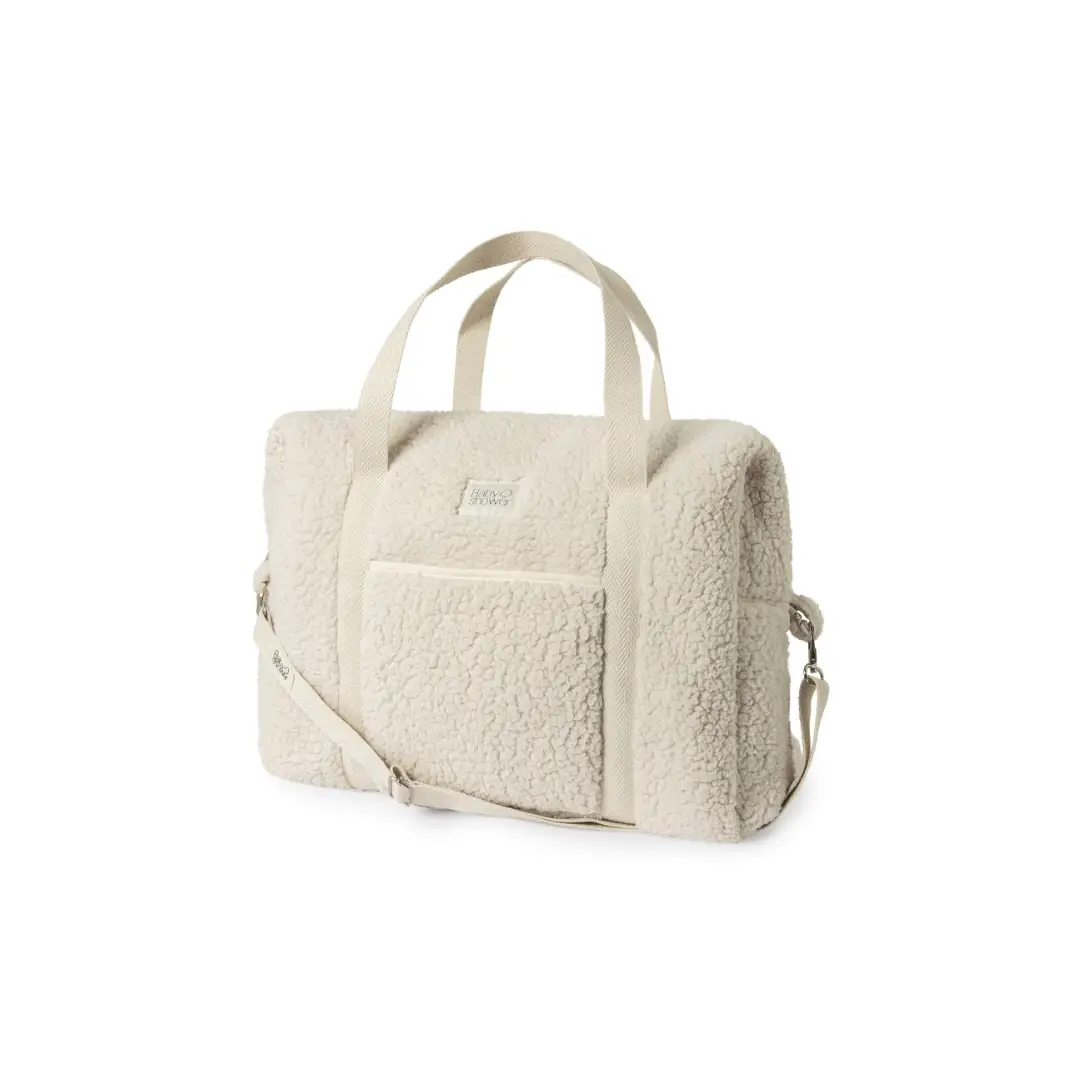 BABYSHOWER sac à langer Camila mouton diaper bag by Citron Grenadine, cream sherpa with twin handles