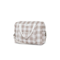 Diaper bag BabyShower Camila in vichy caramel by Citron Grenadine; beige gingham with white handles