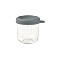 BÉABA 250 ml glass portion cup with mineral gray silicone lid, feeding essentials