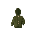 Engel Natur veste vert chiné, olive-green hooded windbreaker with wooden buttons