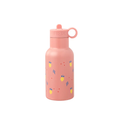 FRESK gourde 350 ml pink water bottle with yellow lemons and blue accents pattern