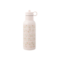 FRESK 500 ml gourde water bottle in pink with garden flowers print and loop-cap