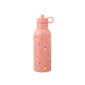 FRESK gourde 500 ml water bottle, pink with yellow fruit pattern and blue accents