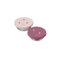 FRESK inox lunch containers with seahorse pattern, pink and purple lids
