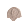 HVID bonnet dua beanie by Citron Grenadine in sand beige, knitted with perforated pattern