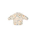LIEWOOD bavoir MERLE around the world sandy beige long-sleeve bib with playful animal print for babies