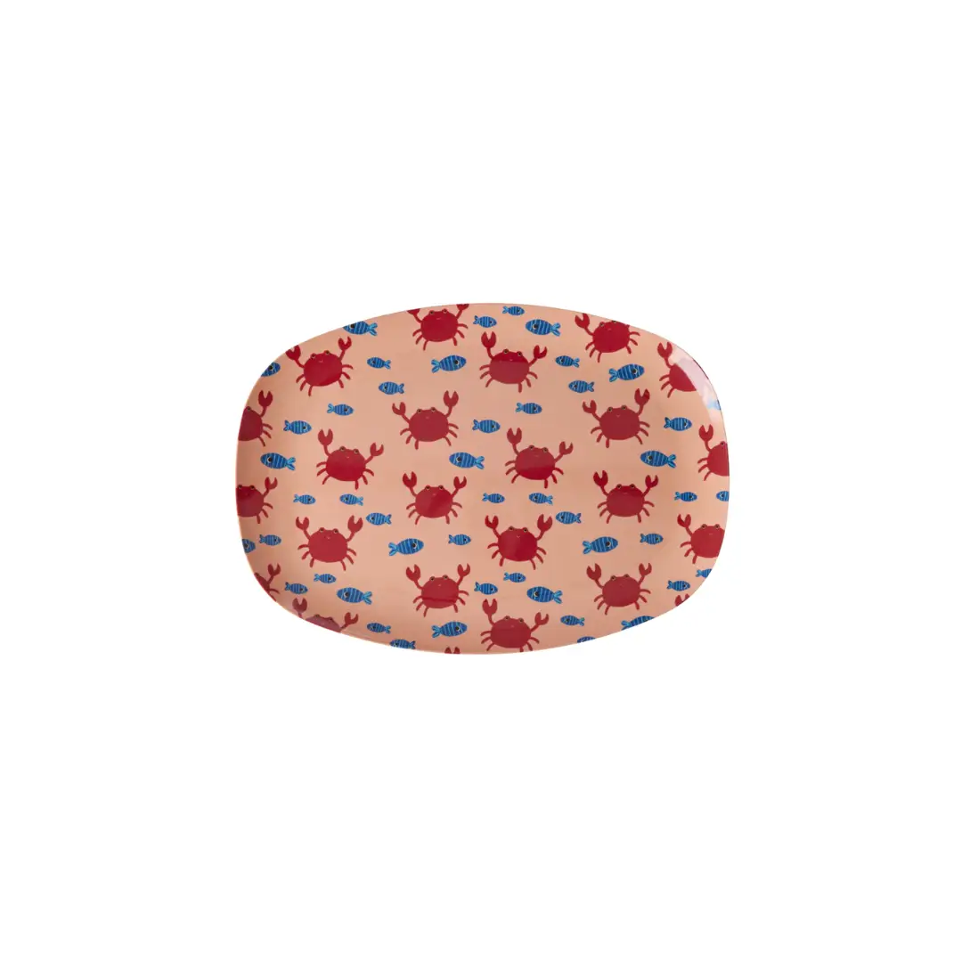 RICE assiette rectangulaire / new crab print by Citron Grenadine