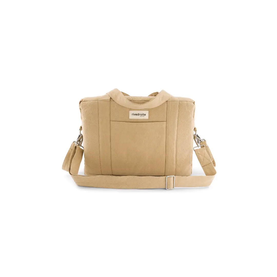 Rive Droite Darcy sac-à-langer beige diaper bag with adjustable crossbody strap