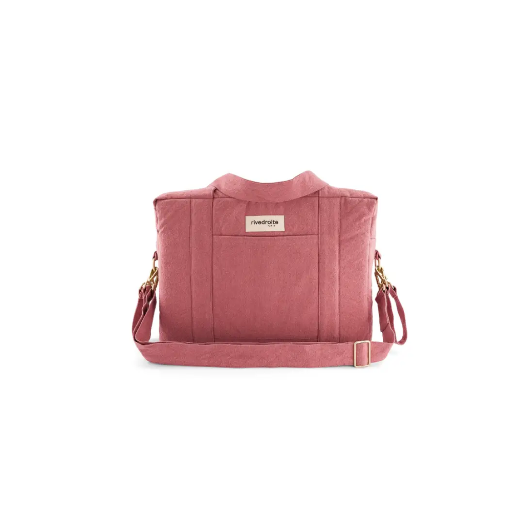 Rive Droite Darcy sac-à-langer diaper bag in bois de rose pink, Citron Grenadine