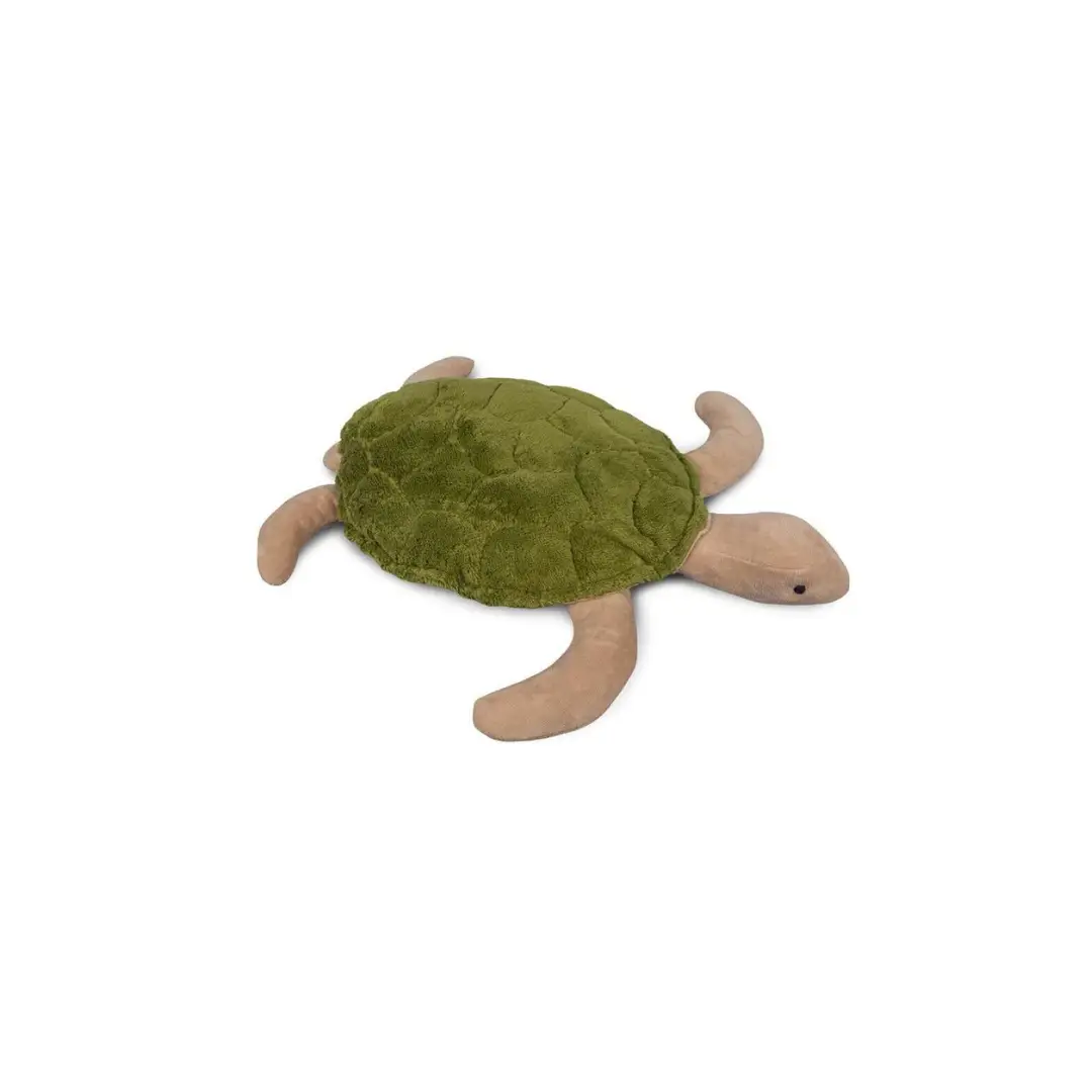 SENGER doudou bouillotte tortue green plush toy with beige limbs