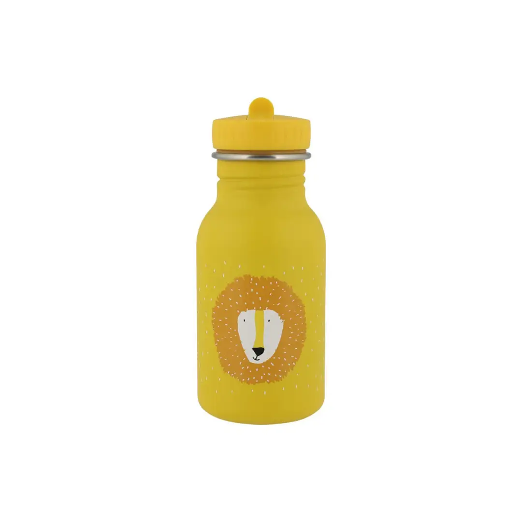 TRIXIE gourde 350 ml water bottle, yellow with Mr Lion graphic by Citron Grenadine.