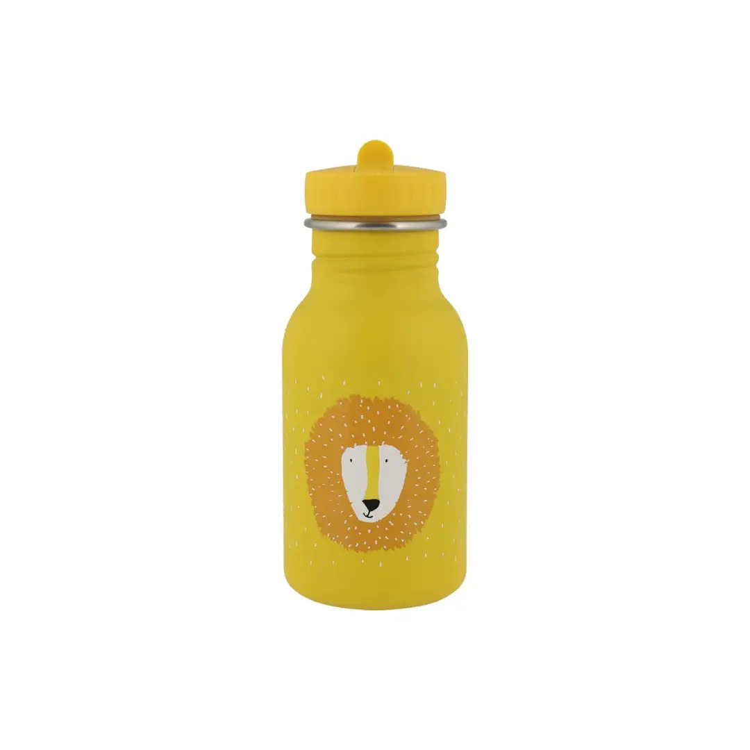 TRIXIE gourde 350 ml water bottle, yellow with Mr Lion graphic by Citron Grenadine.