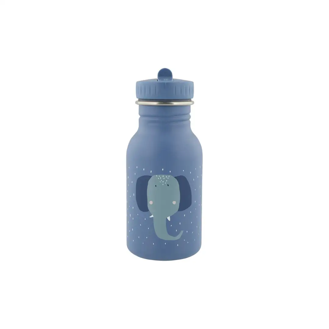 TRIXIE insulated water bottle 350 ml, blue with Mrs Elephant design, by Citron Grenadine