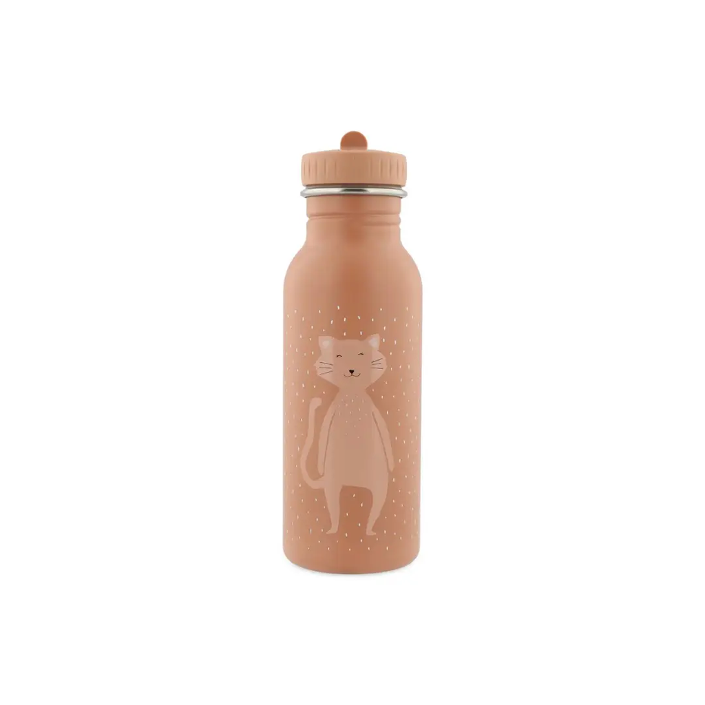 Gourde 500ml Mrs Cat canteen by Citron Grenadine, terracotta pink with cat illustration