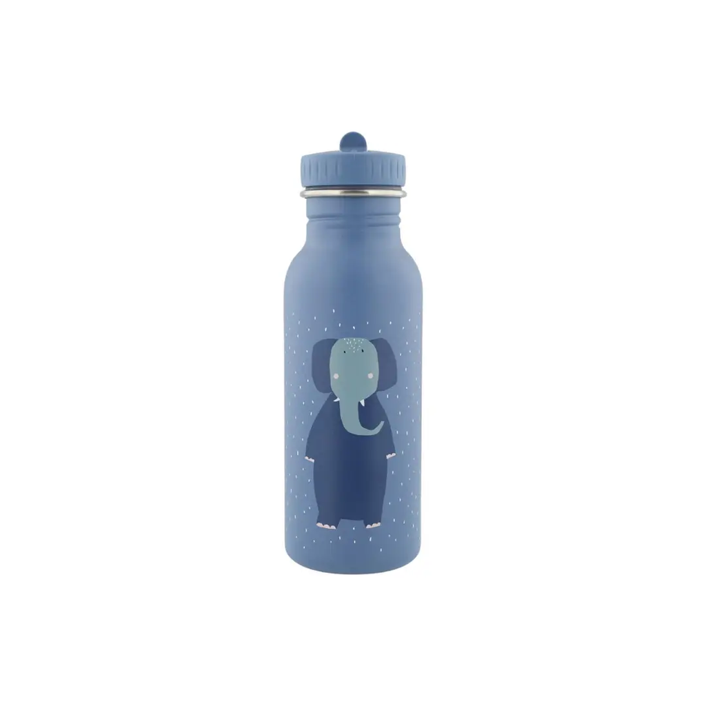 Gourde 500ml TRIXIE Mrs elephant by Citron Grenadine - blue bottle with elephant illustration