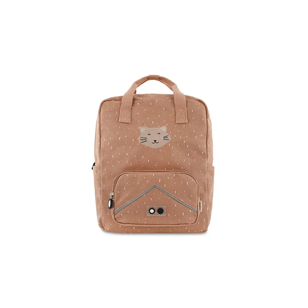 TRIXIE sac-à-dos A4 Mrs cat backpack, peach color with cat face and dotted pattern