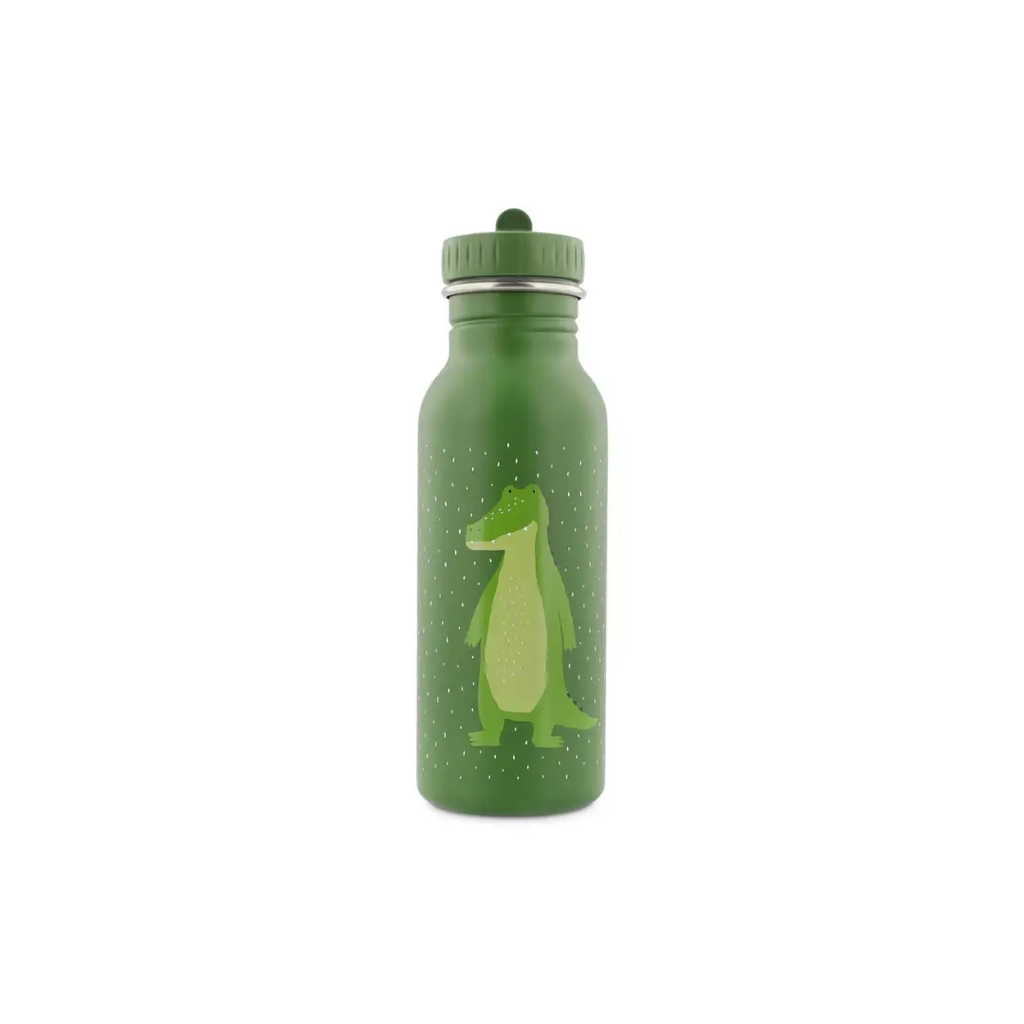 TRIXIE gourde 500 ml water bottle, green with Mr Alligator illustration, Citron Grenadine.