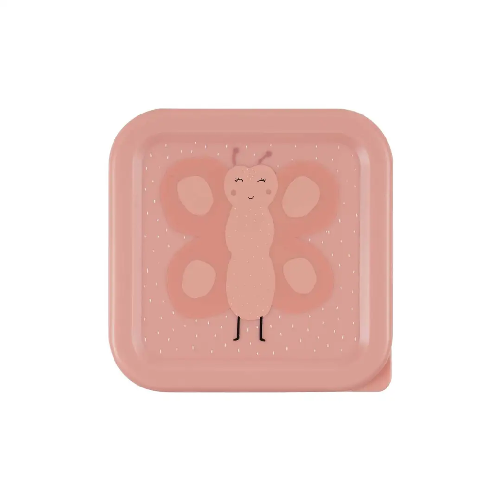 TRIXIE 3-piece lunch box set pink butterfly motif by Citron Grenadine