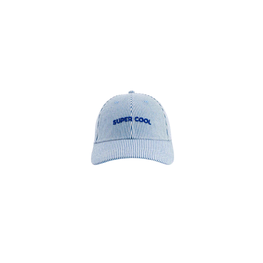 CHAMAYE casquette super cool rayée bleue by Citron Grenadine