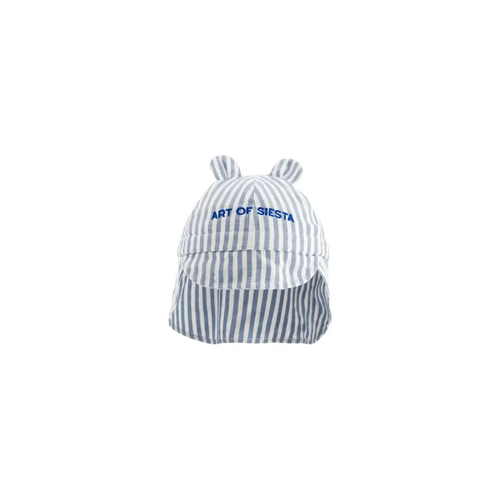 CHAMAYE chapeau art of siesta rayé bleu by Citron Grenadine