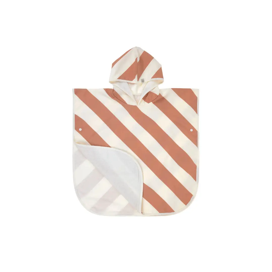 LÄSSIG poncho anti UV / stripes clay sea salt by Citron Grenadine