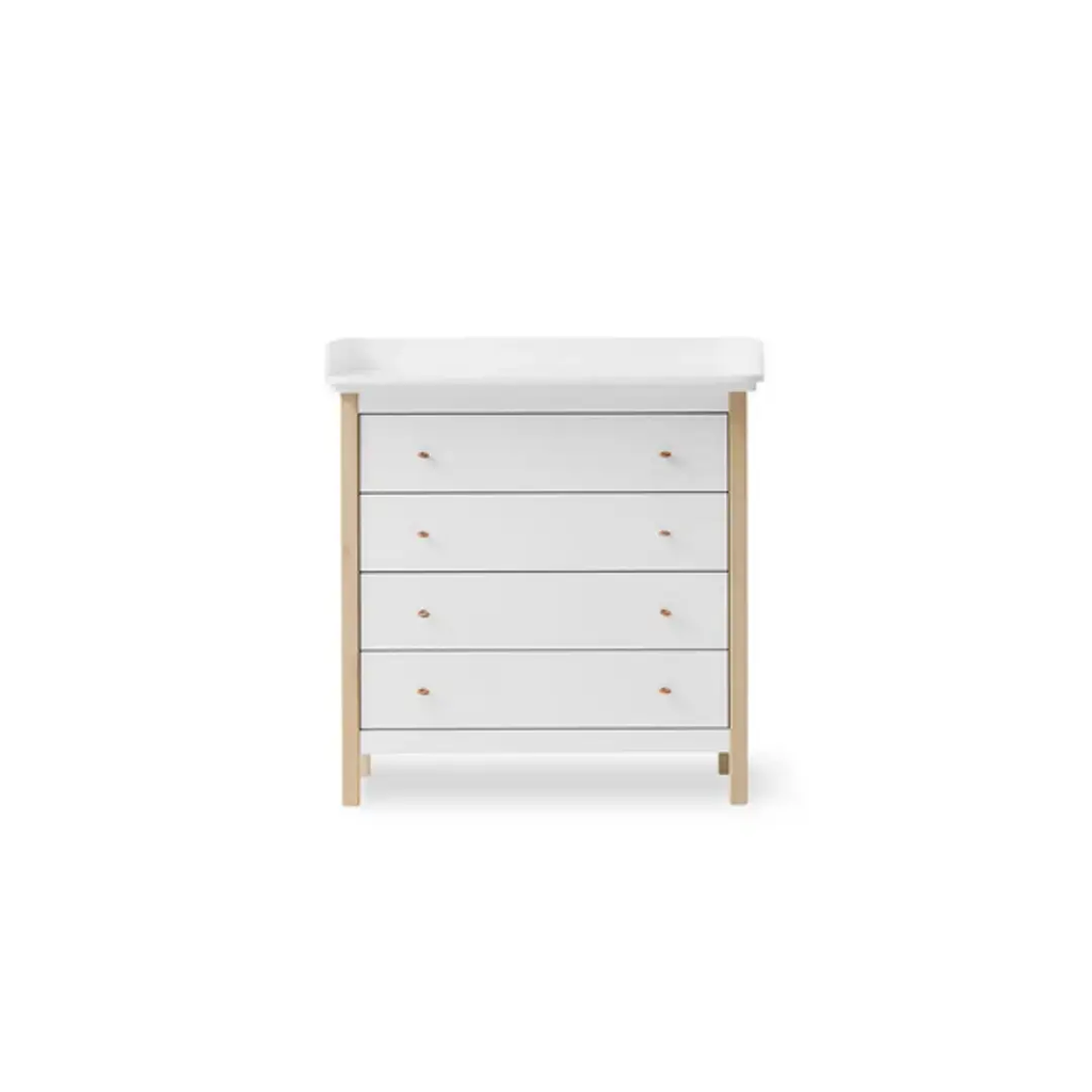 Oliver Furniture commode à langer 4 tiroirs blanc/chêne by Citron Grenadine