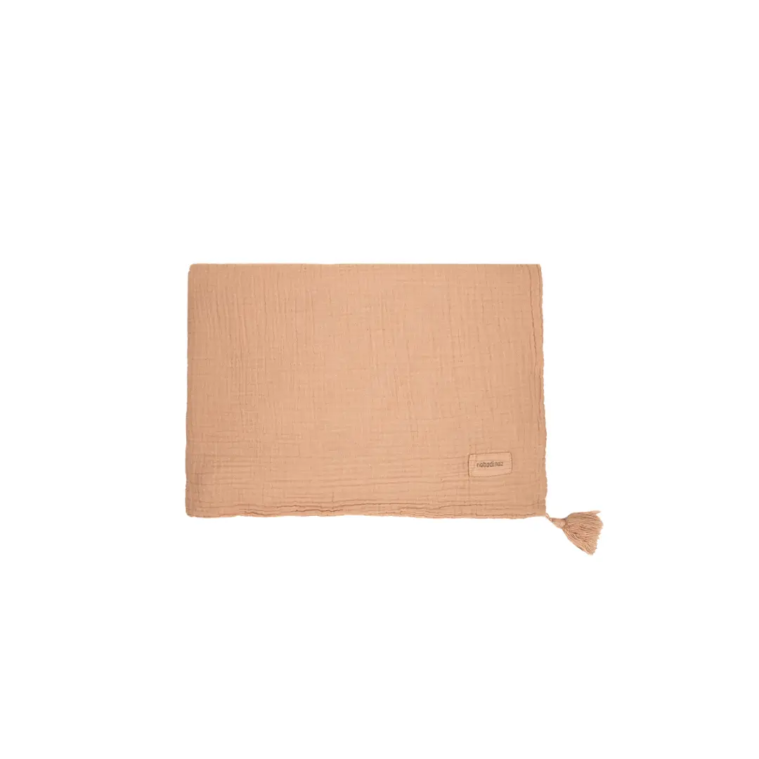 NOBODINOZ Couverture en double gaze de coton wabi-sabi / powder by Citron Grenadine