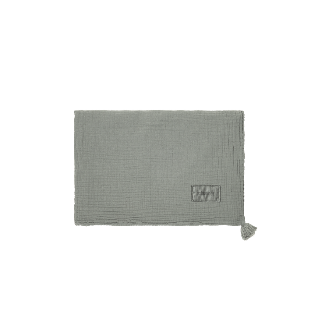 NOBODINOZ Couverture en double gaze de coton wabi-sabi / azure by Citron Grenadine