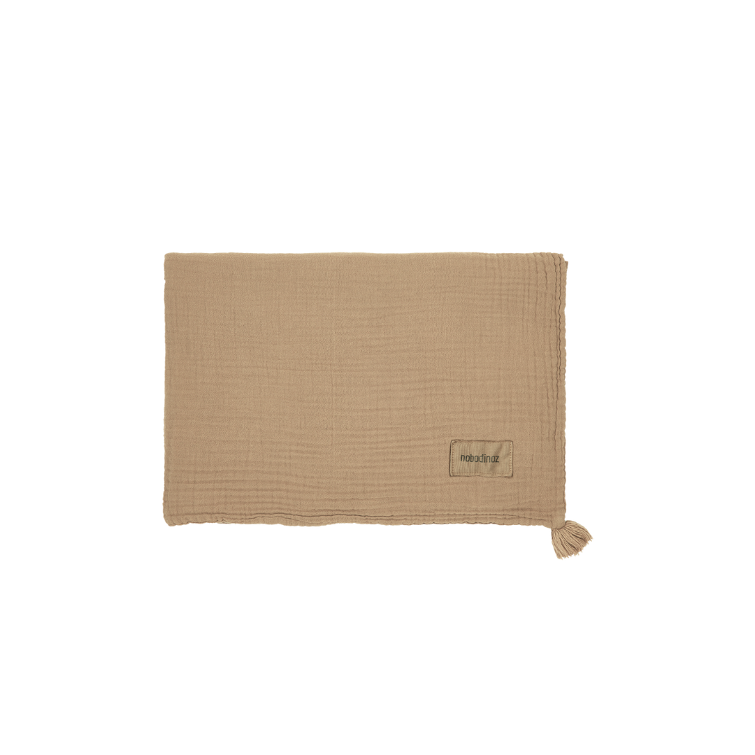 NOBODINOZ Couverture en double gaze de coton wabi-sabi / sesame by Citron Grenadine